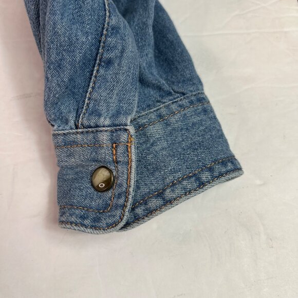 VTG Eddie Bauer Women's Denim Shirt Dress Size M Button-Front Long Sleeve Casual - Picture 9 of 11